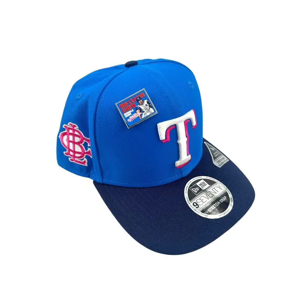Texas Rangers Big League Chew Cotton Candy New Era 9SEVENTY Stretch-Snap Cap NWT